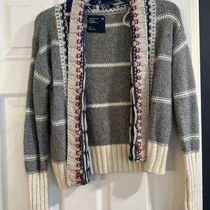 American Eagle Outfitters Gray and Cream Cardigan